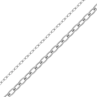 Bulk / Spooled Elongated Cable Chain in 14K White Gold (1.10 mm - 2.20 mm)