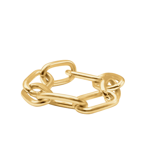 Houston St. Hollow Cable Chain Ring in 14K Yellow Gold