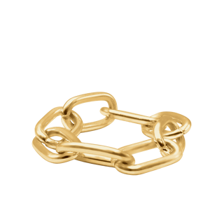 Houston St. Semi-Solid Cable Chain Ring in 14K Yellow Gold