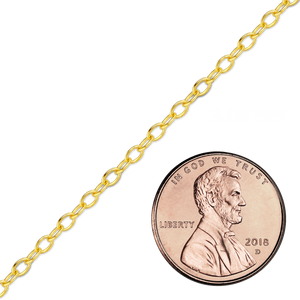 Bulk / Spooled Elongated Cable Chain in Brass (2.00 mm)