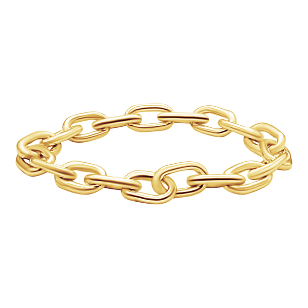 Houston St. Semi-Solid Cable Chain Ring in 14K Yellow Gold