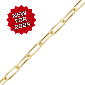 Bulk / Spooled Elongated Cable Chain in 14K Gold-Filled (1.30 mm - 4.60 mm)