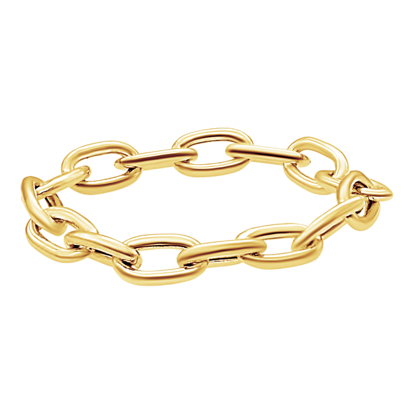 Houston St. Semi-Solid Cable Chain Ring in 14K Yellow Gold