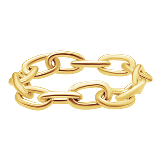 Houston St. Semi-Solid Cable Chain Ring in 14K Yellow Gold