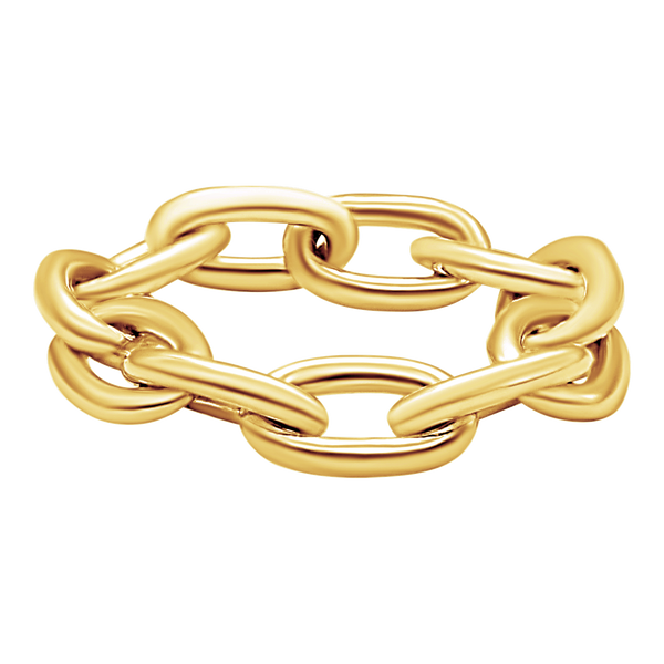 Houston St. Semi-Solid Cable Chain Ring in 14K Yellow Gold