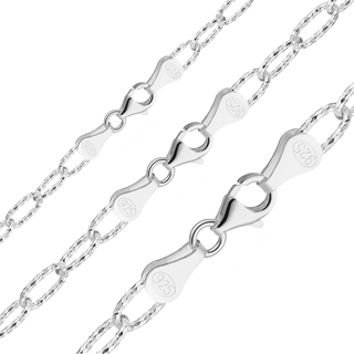 Elizabeth St. Elongated Textured Cable Chain Necklace in Sterling Silver