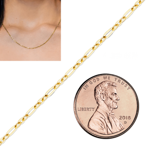 Bulk / Spooled Diamond Cut Cable Figaro Chain in 14K Yellow Gold (1.60 mm - 2.50 mm)