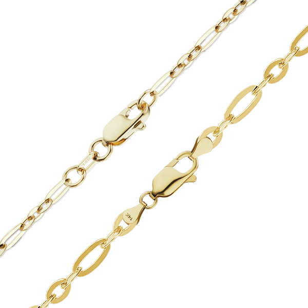 FiDi Figaro Cable Necklace in 14K Yellow Gold