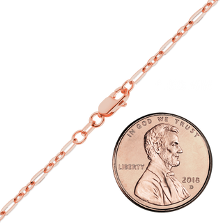 FiDi Figaro Cable Necklace in 14K Rose Gold