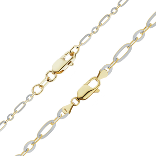 FiDi Figaro Cable Anklet in 14K Two Tone Gold