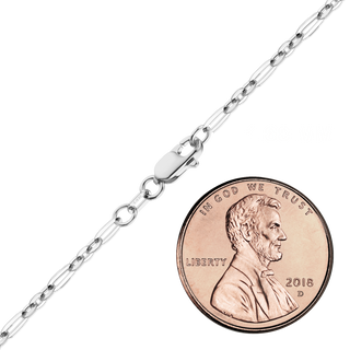 FiDi Figaro Cable Anklet in 14K White Gold