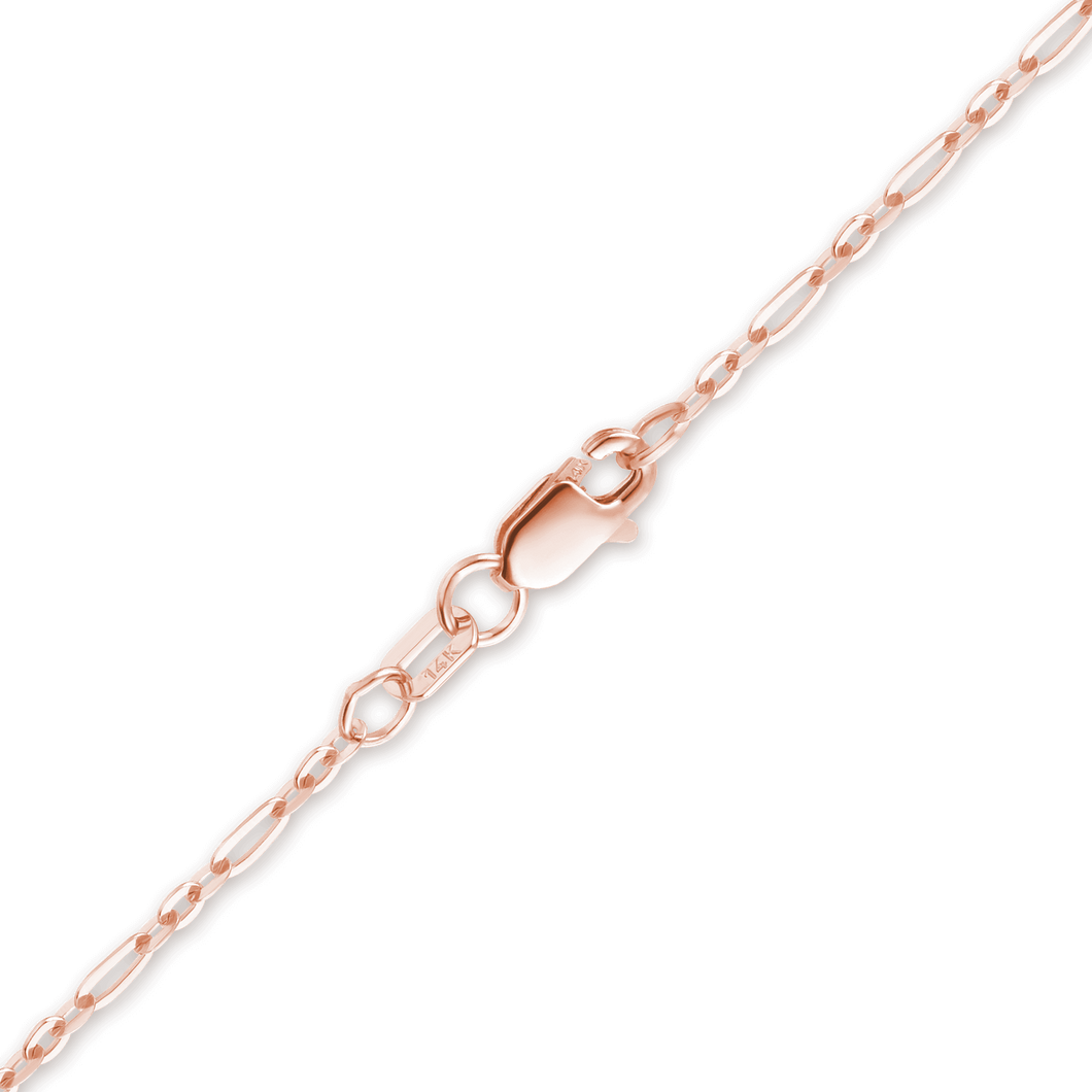 FiDi Figaro Cable Anklet in 14K Rose Gold