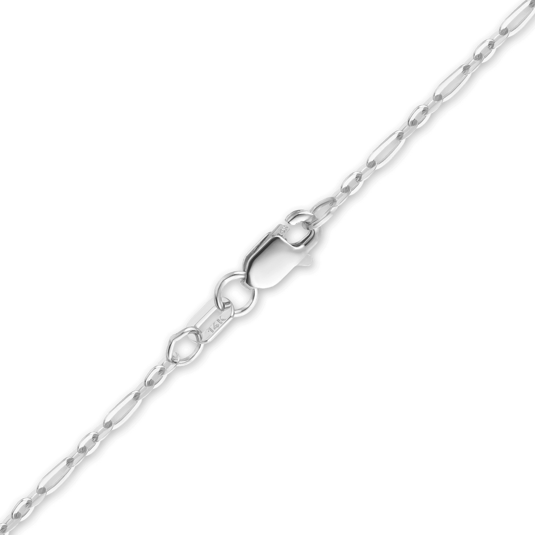 FiDi Figaro Cable Necklace in 14K White Gold