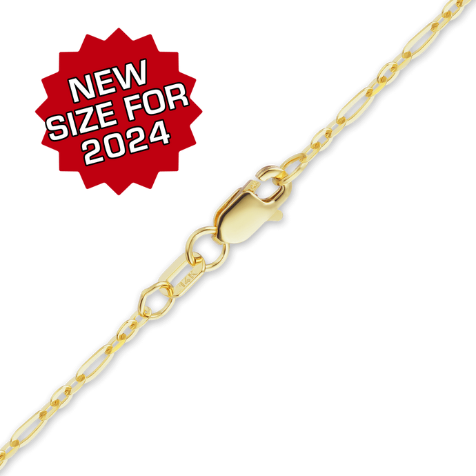 FiDi Figaro Cable Necklace in 14K Yellow Gold