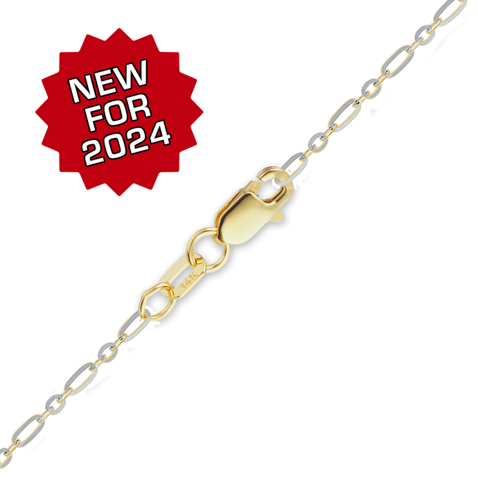 FiDi Figaro Cable Necklace in 14K Two Tone Gold
