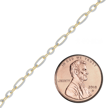 Load image into Gallery viewer, Bulk / Spooled Diamond Cut Cable Figaro Chain in 14K Two Tone Gold (1.60 mm - 2.50 mm)
