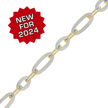 Load image into Gallery viewer, Bulk / Spooled Diamond Cut Cable Figaro Chain in 14K Two Tone Gold (1.60 mm - 2.50 mm)
