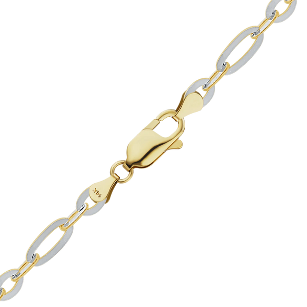 FiDi Figaro Cable Anklet in 14K Two Tone Gold