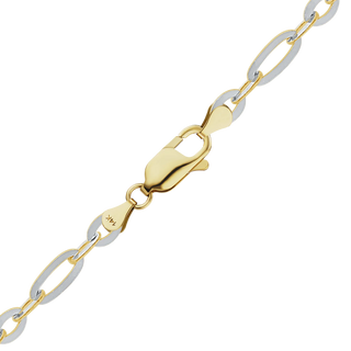FiDi Figaro Cable Anklet in 14K Two Tone Gold