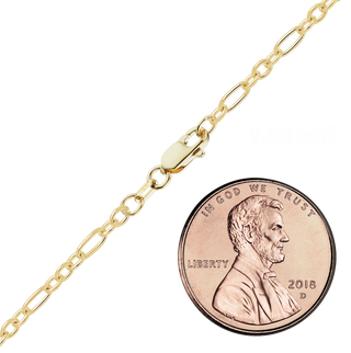 Finished Round Figaro Cable Anklet in 14K Gold-Filled