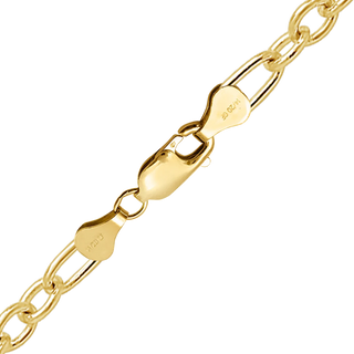 Finished Round Figaro Cable Anklet in 14K Gold-Filled