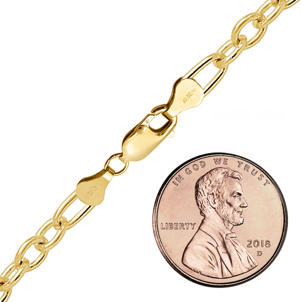Finished Round Figaro Cable Anklet in 14K Gold-Filled