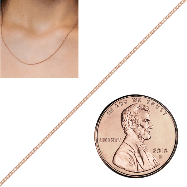 Bulk / Spooled Heavy Round Cable Chain in 14K & 18K Rose Gold (0.70 mm - 3.00 mm)