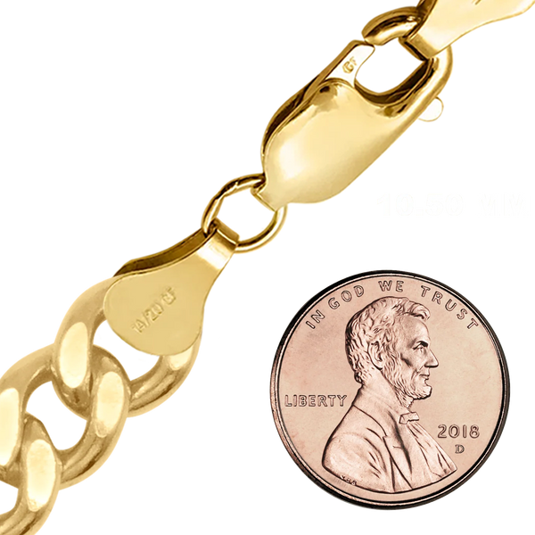 Finished Heavy Flat Curb Anklet in 14K Gold-Filled