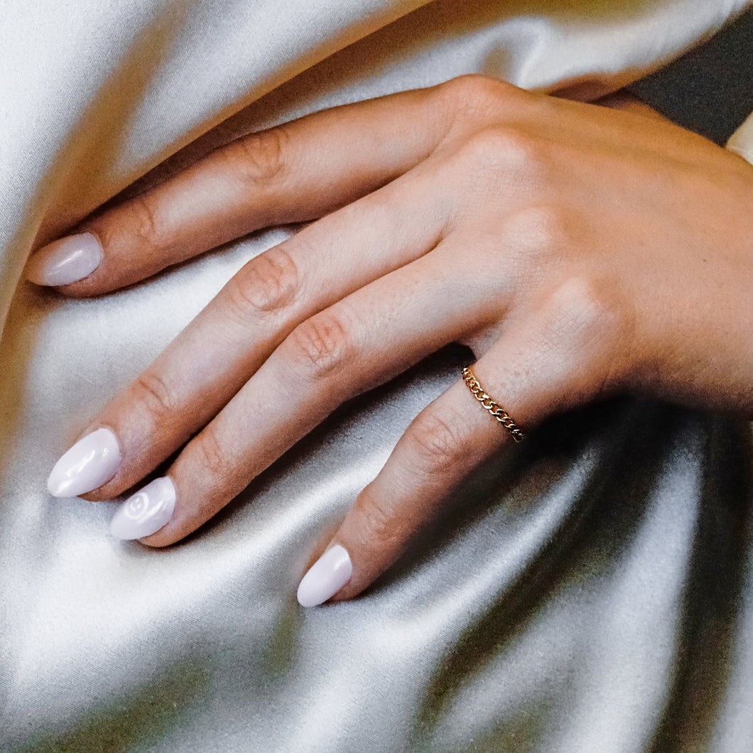 Bowery Curb Chain Ring in Gold Filled