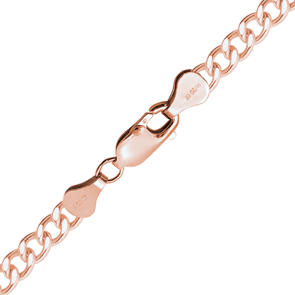 Finished Curb Necklace in 14K Rose Gold-Filled