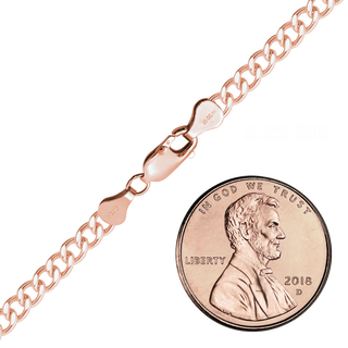 Finished Curb Anklet in 14K Rose Gold-Filled