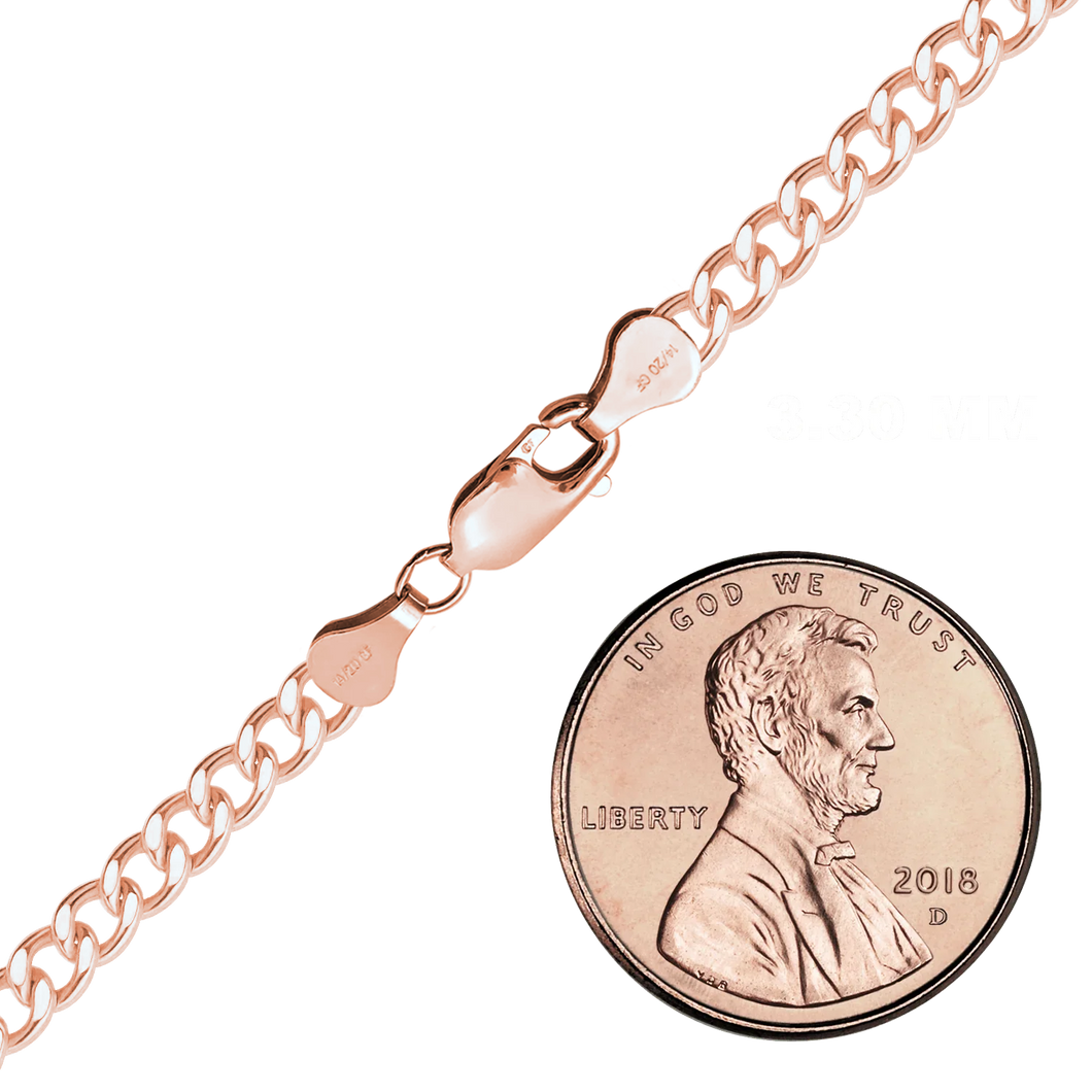 Finished Curb Necklace in 14K Rose Gold-Filled