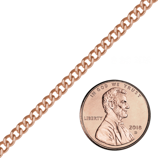 Bulk / Spooled Curb Chain in 14K Rose Gold-Filled (3.30 mm)