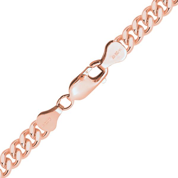 Finished Heavy Flat Curb Necklace in 14K Rose Gold-Filled
