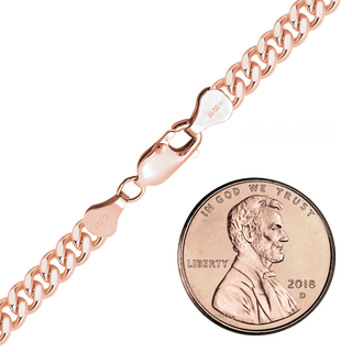 Finished Heavy Flat Curb Anklet in 14K Rose Gold-Filled