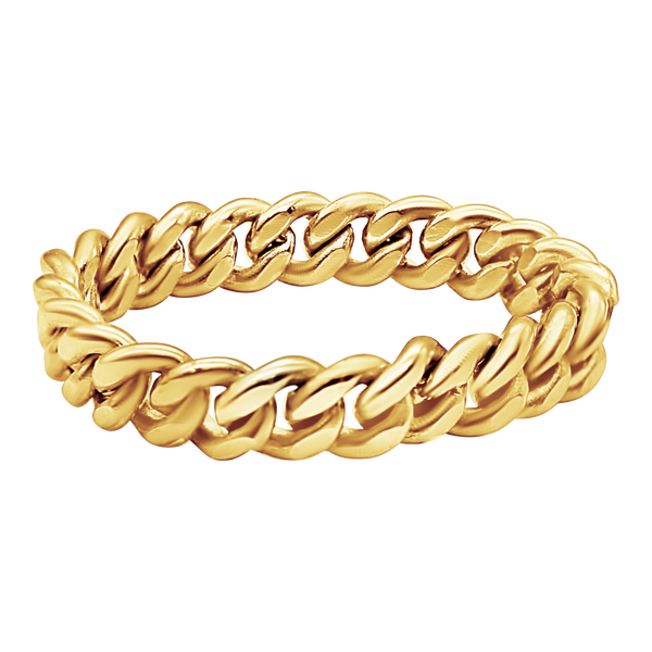 Bowery Curb Chain Ring in Gold Filled
