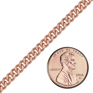 Bulk / Spooled Heavy Flat Curb Chain in 14K Rose Gold-Filled (4.20 mm - 5.80 mm)