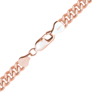 Finished Heavy Flat Curb Bracelet in 14K Rose Gold-Filled