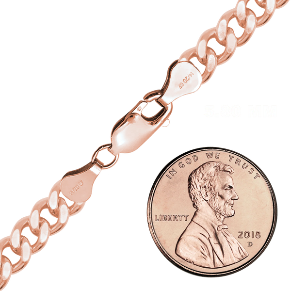 Finished Heavy Flat Curb Necklace in 14K Rose Gold-Filled