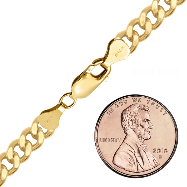 Finished Heavy Flat Curb Anklet in 14K Gold-Filled