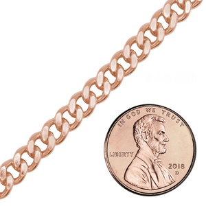 Bulk / Spooled Heavy Flat Curb Chain in 14K Rose Gold-Filled (4.20 mm - 5.80 mm)