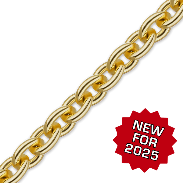 Bulk / Spooled Heavy Round Semi-Solid Cable Chain in 14K Yellow Gold (1.05 mm - 3.80 mm)