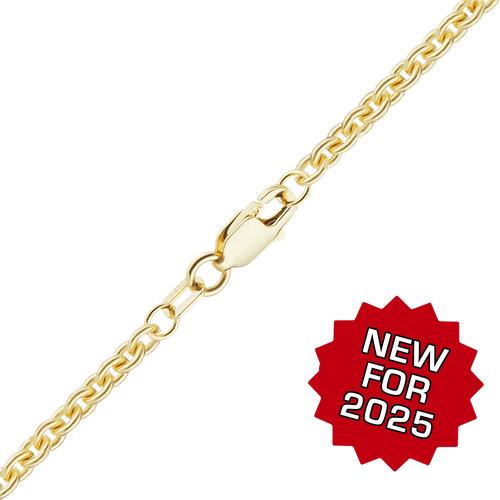 Chelsea Semi-Solid Cable Anklet in 14K Yellow Gold