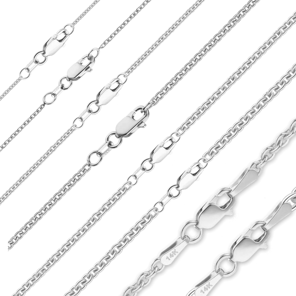 Chelsea Cable Necklace in 14K White Gold