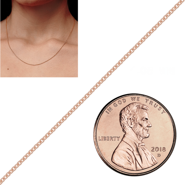 Bulk / Spooled Heavy Round Cable Chain in 14K & 18K Rose Gold (0.70 mm - 3.00 mm)
