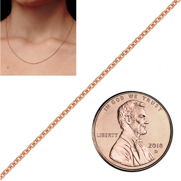 Bulk / Spooled Heavy Round Cable Chain in 14K & 18K Rose Gold (0.70 mm - 3.00 mm)