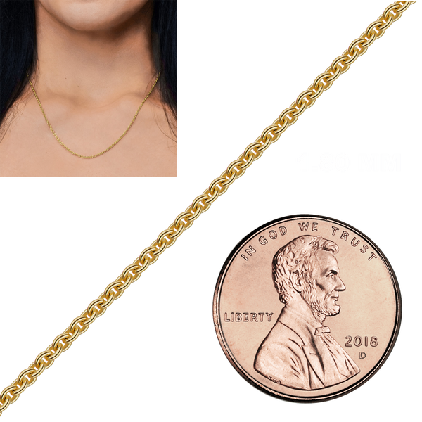 Bulk / Spooled Heavy Round Semi-Solid Cable Chain in 14K Yellow Gold (1.05 mm - 3.80 mm)