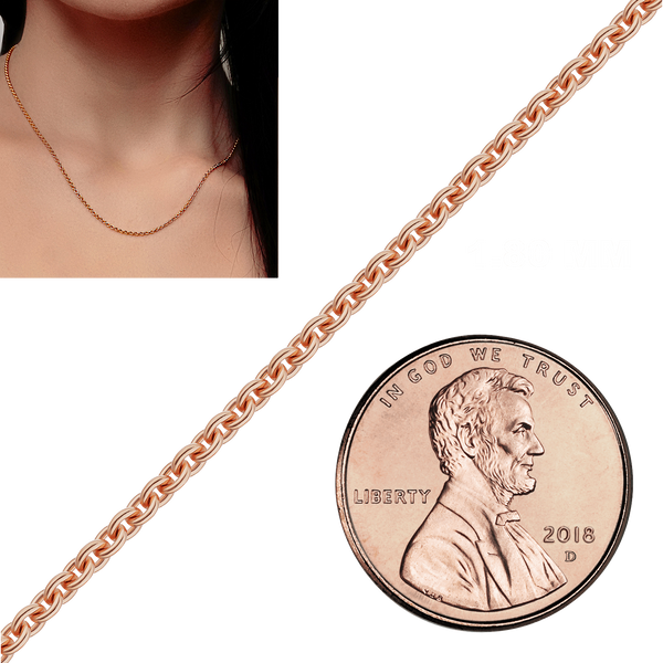 Bulk / Spooled Heavy Round Cable Chain in 14K & 18K Rose Gold (0.70 mm - 3.00 mm)
