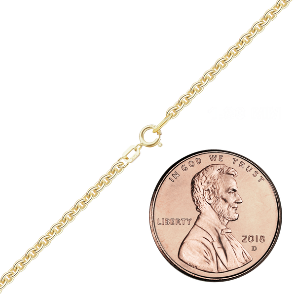 Chelsea Cable Necklace with Spring Ring in 14K Yellow Gold