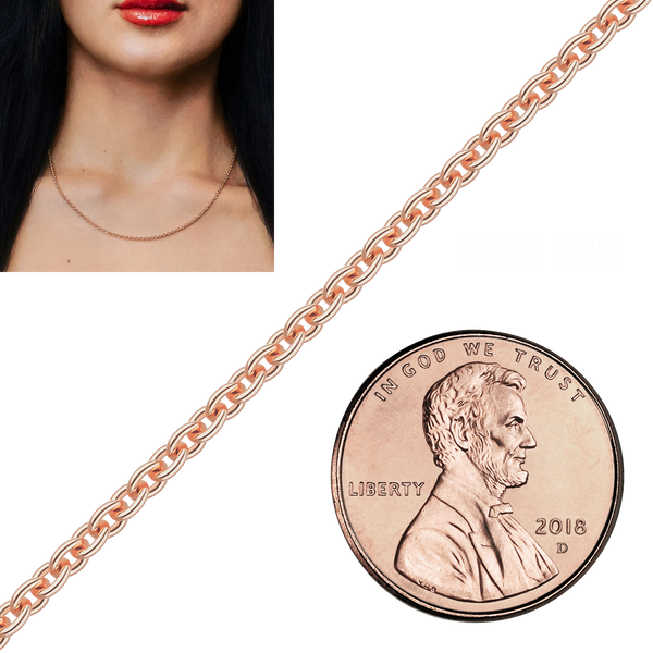 Bulk / Spooled Heavy Round Cable Chain in 14K & 18K Rose Gold (0.70 mm - 3.00 mm)